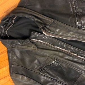 70s Leather Biker Jacket, Size 44